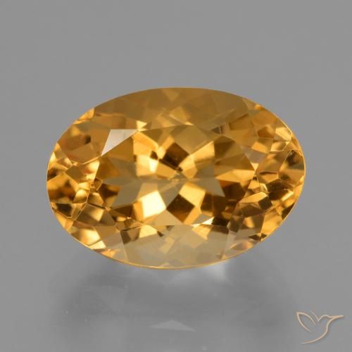 Deep Orange-Gold Цитрин Камень - 4.3ct Фасетный Овал (ID: 428264)