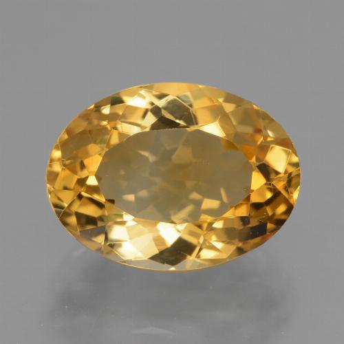 Deep Golden Orange Цитрин Камень - 4.6ct Фасетный Овал (ID: 428265)