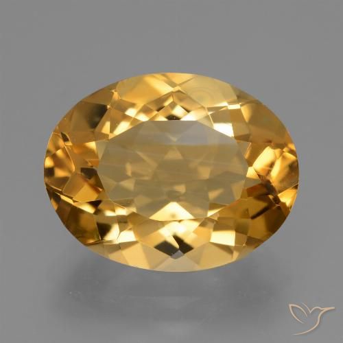 5.25ct Natural Deep Golden Orange Citrine, Oval, VVS-VS
