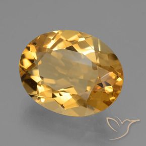 5.25 ct Golden Citrine Stone, Natural Citrine in Oval Facet Shape for Sale