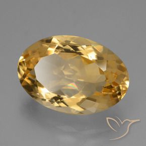 5.20 ct Golden Citrine Stone, Natural Citrine in Oval Facet Shape for Sale