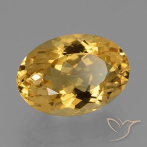 6.22 ct Golden Citrine Stone, Natural Citrine in Oval Facet Shape for Sale