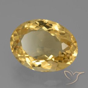 6.85 ct Golden Citrine Stone, Natural Citrine in Oval Facet Shape for Sale