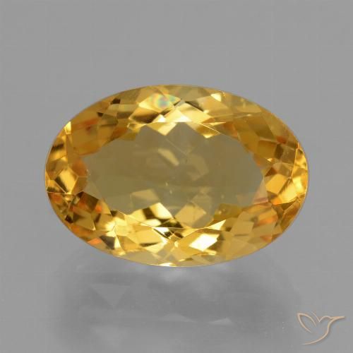 14.6 x 10.1mm Oval Facet Golden Citrine from Brazil, Weight of 6.02ct, Natural untreated gemstone in VS Clarity, 1pc Citrine - the Color is Dark Golden, Mohs Hardness of 7 suitable for daily wear jewelry, Merchant's Stone, Photo A