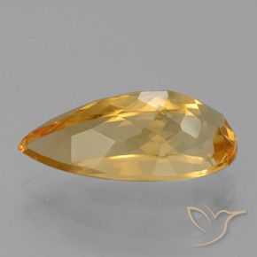 Citrine Gemstone in 17.1 x 8.4 mm Size for Sale, Citrine Stone in Dark Golden Color