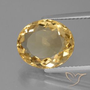 5.04 ct Golden Citrine Stone, Natural Citrine in Oval Facet Shape for Sale