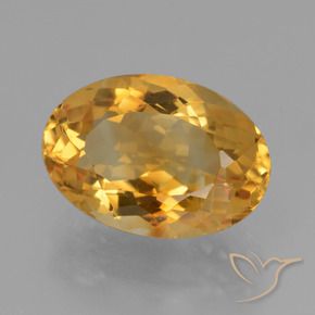 5.78 ct Golden Citrine Stone, Natural Citrine in Oval Facet Shape for Sale
