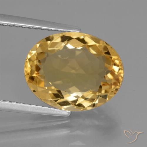 5.49ct Natural Medium-Dark Golden Citrine, Oval, VVS