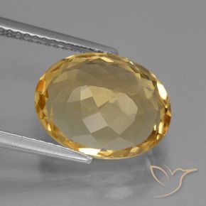 Citrine Gemstone in 13.3 x 10.6 mm Size for Sale, Citrine Stone in Medium-Dark Golden Color