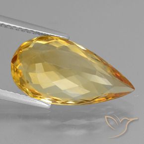 Citrine Gemstone in 18.2 x 9.8 mm Size for Sale, Citrine Stone in Deep Golden Orange Color