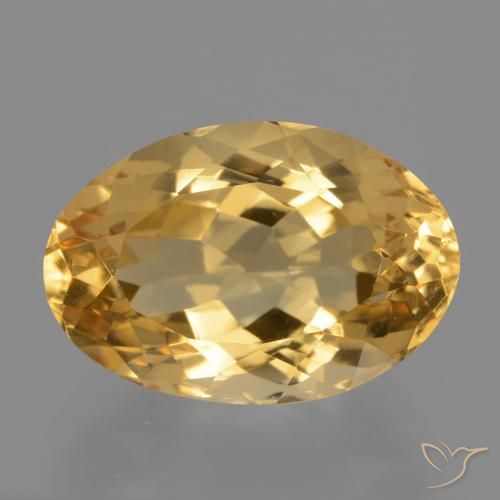 5.70ct Natural Medium-Dark Golden Citrine, Oval, VVS