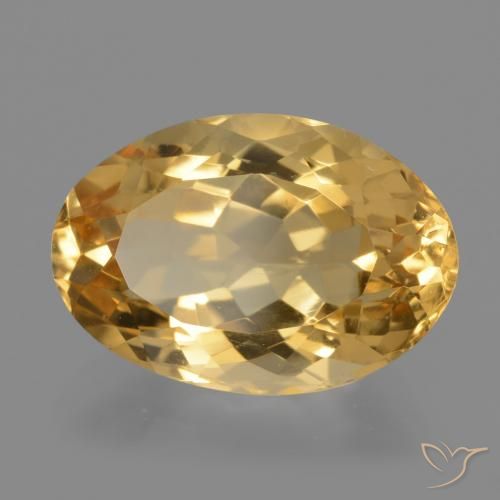 5.70 ct Golden Citrine Stone, Natural Citrine in Oval Facet Shape for Sale
