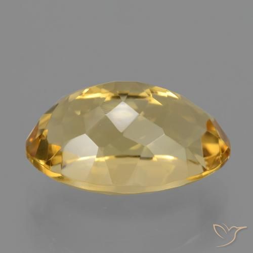 Citrine Gemstone in 14 x 9.5 mm Size for Sale, Citrine Stone in Medium-Dark Golden Color