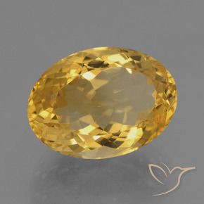 6.97 ct Golden Citrine Stone, Natural Citrine in Oval Facet Shape for Sale