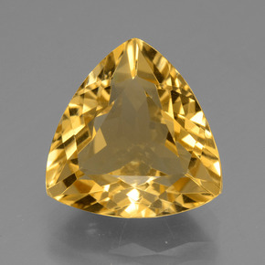 5.96 ct Gold Citrine Gemstone, Citrine Gem in Trillion Facet Shape for Sale.
