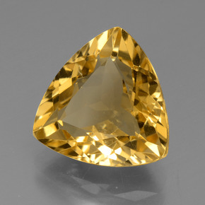 5.96 ct Gold Citrine Stone, Natural Citrine in Trillion Facet Shape for Sale