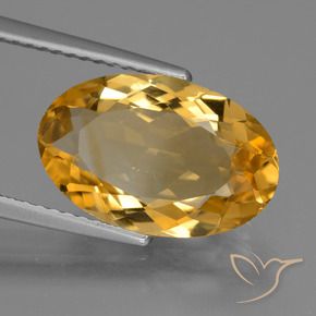 4.00 ct Golden Citrine Stone, Natural Citrine in Oval Facet Shape for Sale