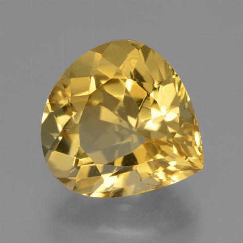Medium Golden Citrine Gem - 4.7ct Pear Facet (ID: 428459)