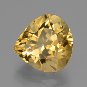 4.70 ct Golden Citrine Stone, Natural Citrine in Pear Facet Shape for Sale