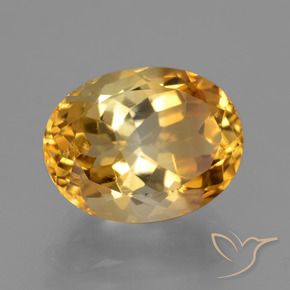 4.02 ct Golden Citrine Stone, Natural Citrine in Oval Facet Shape for Sale