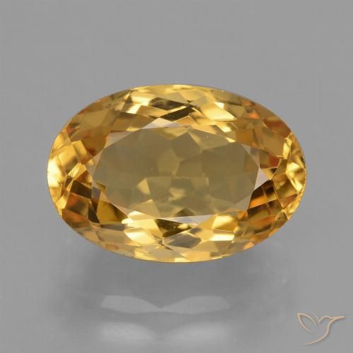 4.02 ct Golden Citrine Gemstone, Citrine Gem in Oval Facet Shape for Sale.