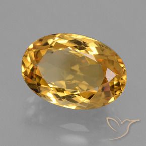 4.02 ct Golden Citrine Stone, Natural Citrine in Oval Facet Shape for Sale
