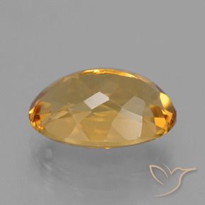 Citrine Gemstone in 12.6 x 8.6 mm Size for Sale, Citrine Stone in Deep Golden Orange Color