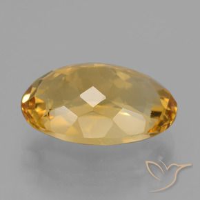 Citrine Gemstone in 14 x 9 mm (calibrated) Size for Sale, Citrine Stone in Medium-Dark Golden Color