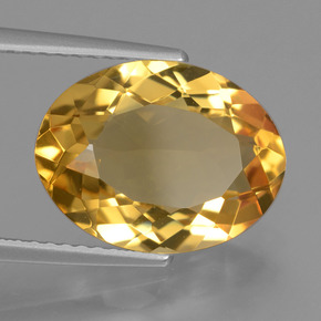 4.88 ct Golden Citrine Stone, Natural Citrine in Oval Facet Shape for Sale
