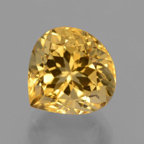 Golden Citrine Gem - 4.9ct Pear Facet (ID: 428517)