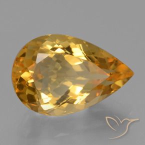 4.62 ct Golden Citrine Stone, Natural Citrine in Pear Facet Shape for Sale