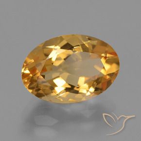 3.53 ct Golden Citrine Stone, Natural Citrine in Oval Facet Shape for Sale