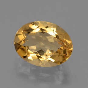 2.47 ct Golden Citrine Stone, Natural Citrine in Oval Facet Shape for Sale