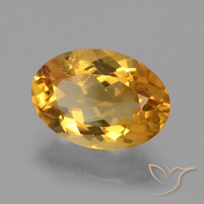3.56 ct Golden Citrine Stone, Natural Citrine in Oval Facet Shape for Sale