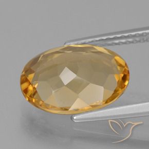 Citrine Gemstone in 12.7 x 9.7 mm Size for Sale, Citrine Stone in Deep Golden Orange Color