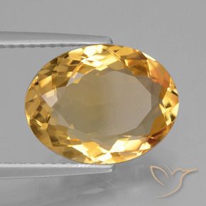 4.17 ct Golden Citrine Stone, Natural Citrine in Oval Facet Shape for Sale