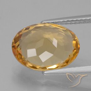 Citrine Gemstone in 12.9 x 9.8 mm Size for Sale, Citrine Stone in Light Golden Color