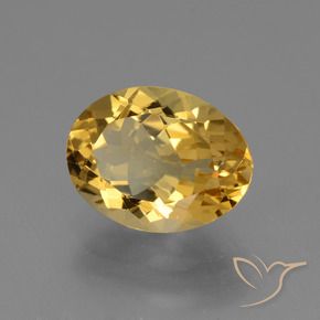 3.52 ct Golden Citrine Stone, Natural Citrine in Oval Facet Shape for Sale