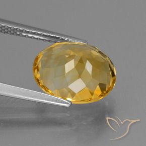 Citrine Gemstone in 11.5 x 9.5 mm Size for Sale, Citrine Stone in Medium-Dark Golden Color