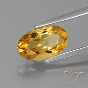 2.44 ct Golden Citrine Stone, Natural Citrine in Oval Facet Shape for Sale