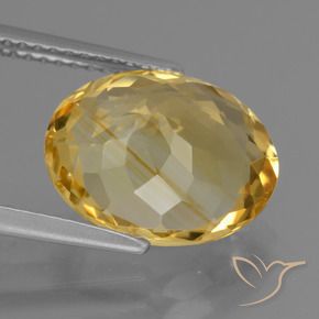 Citrine Gemstone in 12.8 x 10.4 mm Size for Sale, Citrine Stone in Medium-Dark Golden Color