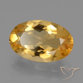 5.12 ct Golden Citrine Stone, Natural Citrine in Oval Facet Shape for Sale