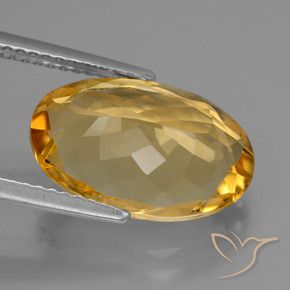 Citrine Gemstone in 14.7 x 9.4 mm Size for Sale, Citrine Stone in Medium-Dark Golden Color