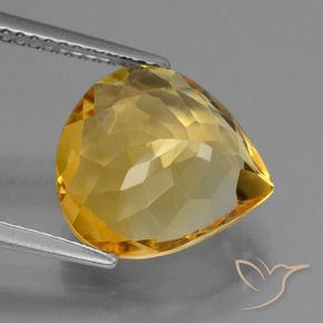 Citrine Gemstone in 12.7 x 12.1 mm Size for Sale, Citrine Stone in Dark Golden Color