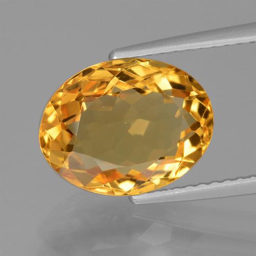 Medium Orange-Gold Цитрин Камень - 3.7ct Фасетный Овал (ID: 428667)