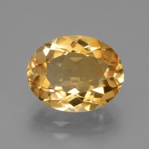Medium-Light Orange-Gold Citrin Edelstein - 3.1ct Oval facettiert (ID: 428668)