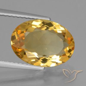 3.69 ct Golden Citrine Stone, Natural Citrine in Oval Facet Shape for Sale