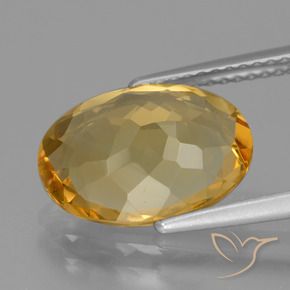 Citrine Gemstone in 12.9 x 9.4 mm Size for Sale, Citrine Stone in Deep Golden Orange Color