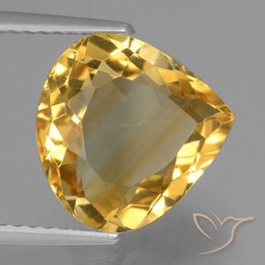 4.08 ct Golden Citrine Stone, Natural Citrine in Pear Facet Shape for Sale