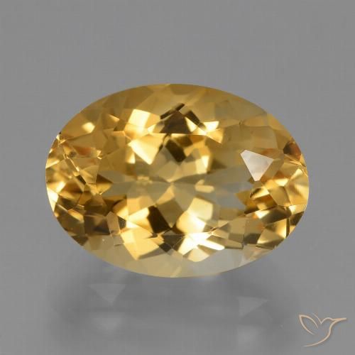 4.93ct Natural Medium-Dark Golden Citrine, Oval, VVS